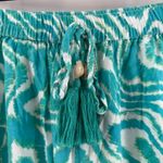 TRUE DESTINATIONS Palazzo Pants Size Medium Beach Resort Coastal Tiered Ruffle Blue Photo 3