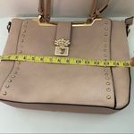 Light Pink Fashion Tote Crystal and Gold Studded Accents Square Style Photo 14