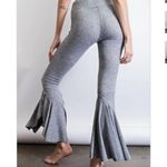 Womens Baby Bell Ribbed Knit Pants in Heathered Gray sz medium Photo 2