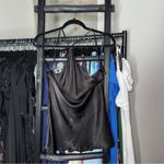 Shona joy Mia One Shoulder Cowl Back Satin Top in Black Photo 4