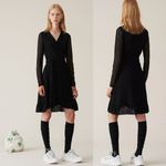 Ganni NWT Gaani  Dot Mesh Wrap Dress 36EU (S) Black Photo 1