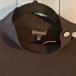 Talbots Little Black Top Womens Sz M Embellished Mock Neck Classic Staple Work Photo 1