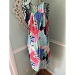 Tori Richard  Come Closer Tropical Karley Floral Multi Midi Dress L NEW Photo 7
