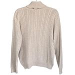 Jeanne pierre A6 ‎ Cable Knit Turtleneck Sweater Women's Medium Cotton Beige Photo 5