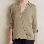 Holding Horses x Anthropologie Green Celina Utility Wrap Blouse Size 2 Photo 0