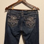 L.A. Idol Dark Blue Bootcut Jeans Embellished Flap Pockets Faux Jewel Women’s 11 Size 33 Photo 5