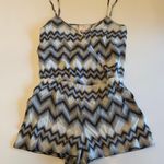 Parker Harrison 100% Silk Chiffon Abstract Chevron Print Pattern Jumper Romper Photo 0