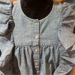 J.Crew ‎ Denim Chambray Ruffled Long Sleeve Popover Cotton Blouse Blue Size 4 Photo 6