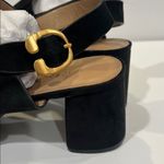 Aerosoles  womens Carimma Suede Black Chunky Heel Sandals Size 11 Photo 1