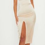 Pretty Little Thing Champagne Satin Midi Dress Photo 0