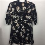 Winwin  Black Floral Print V-Neck Romper Size Small Photo 6