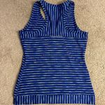 Athleta blue & green razorback super stretch fitted tank size small Photo 3