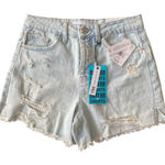 Ymi  High Rise Mom Fit Shorts Distressed Denim‎ 100% Cotton Light Wash
Size 3/26 Photo 0
