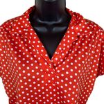 Vintage Teddi of California Polkadot Short Sleeve Collared V Photo 2