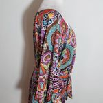 Dress Barn Colorful Paisley Off-the-Shoulder Dress Size Large Wedding Guest Dress Photo 4