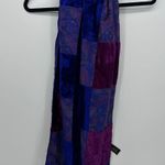 Mary McFadden Womens Violet Paisley Patchwork Scarf Fringe Artsy Unique Warm Purple Photo 0