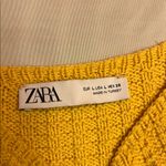 ZARA  Yellow Textured Tank Top with Floral Straps Photo 5