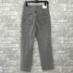 ZARA  High Rise Distressed Straight Leg Jeans Photo 3