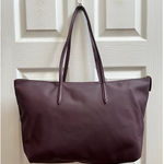 Lacoste Flaw L. 12.12 Concept Zipper Top Closure Tote Red Wine Tasting Piqué Photo 0
