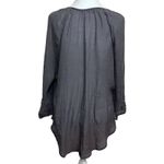 Maurice's Crochet Tunic Top Womens L Gray Boho Peasant Cottagecore Flowy Casual Photo 2