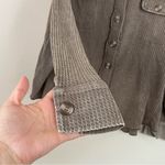 Zenana Outfitters Acid Wash‎ Slouchy Waffle Knit Long Sleeve Button Up Shacket Size L/XL Photo 5