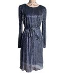 Chetta B  Shimmery Navy Silver Dress Size 6 NWT Photo 2