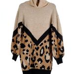 Entro Cheetah Print Tunic Turtleneck Sweater Medium NWT Photo 0