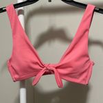 No Boundaries  Pink Ribbed Front Tie Bikini Top size Small (3-5) Photo 1