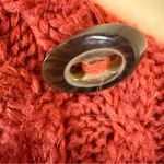 Icelandic Design Wool Blend Sweater Women's Small Red Cable Knit Button Cardigan Photo 3