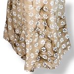 Vintage Handmade Tan White Batik Floral Maxi Dress Pockets Scoop Neck Large Size XL Photo 8