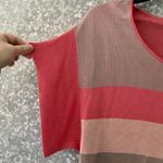 Moth Anthropologie Coral Striped Short Sleeve Sweater Photo 1