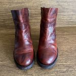 FREEBIRD by Steven Freebird Flint by Steven Cognac Leather Ankle Booties Size 8 Block Heeled Boots Photo 0