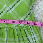 Vintage 60’s Handmade Lime Green Plaid Apron Style Fit and Flare Dress S Photo 7