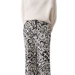 Anthropologie MAEVE Women’s Olive Cropped Black and Ivory Printed Pant Photo 0