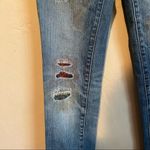American Eagle AEO Distressed Patched Colorful Factory Stitching Skinny Jeans Photo 3