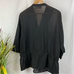 Chico's Chico’s Black Rhinestone Embellished Sheer Tunic Top 2 M Photo 1