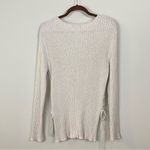 Bec & Bridge  Cream Cotton-Cashmere Lace‎ Up Scoop Neck Ribbed Sweater Top Size 6 Photo 3
