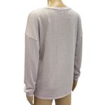 Nine West  Long Sleeve Side Ruched Drop Shoulder Lavender Striped Soft Top XS Photo 6