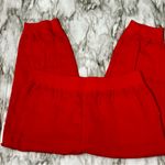 Guess Bold Red Linen Lined Jogger Baggy Capri Length Pants Drawstring Summer Photo 5