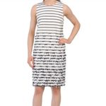 J. McLaughlin  Jane Dress‎ White Navy Striped Bows at Bottom Sleeveless Photo 8