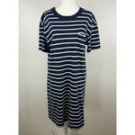 Madewell Womens Navy and White Striped T-Shirt Dress Sz S | Everyday Nautical Photo 1