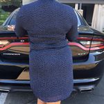 Macy's Navy Blue Printed Collared Dress Photo 3