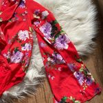 Lulus LULU’S Hearts Abloom Red Floral Print Ruffled Long Sleeve Bodysuit Photo 4