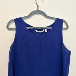 Soft Surroundings  Gauze Tank Top Womens Double‎ Layered Crinkle Size S Blue Photo 2
