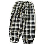 American Bazi Black and white plaid cotton pants size large Photo 0