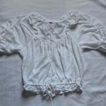 Free People  white cotton puff sleeve adjustable top Photo 0