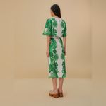 Farm Rio NEW  NWT Green Color Festival Midi Skirt 100% linen size Large women’s Photo 6