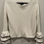 EXPRESS Ruffle Sleeve Cable Knit Sweater Photo 1