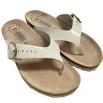 Mephisto Natalina Sandal White Patent Leather Air Relax Soles Thong Slide EU 42 Size 11 Photo 0