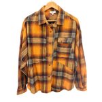 NWT UMGEE USA Plaid Oversized Button Down Shirt Jacket Yellow Rust Blue Womens S Photo 6